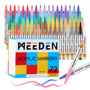 MEEDEN Soft Brush Tip Acrylic Paint Marker – 24 / 48 / 72 Colors