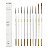 MEEDEN 10 Pcs Detail Paint Brush Set: Fine Tip Nylon Brushes for Miniatures