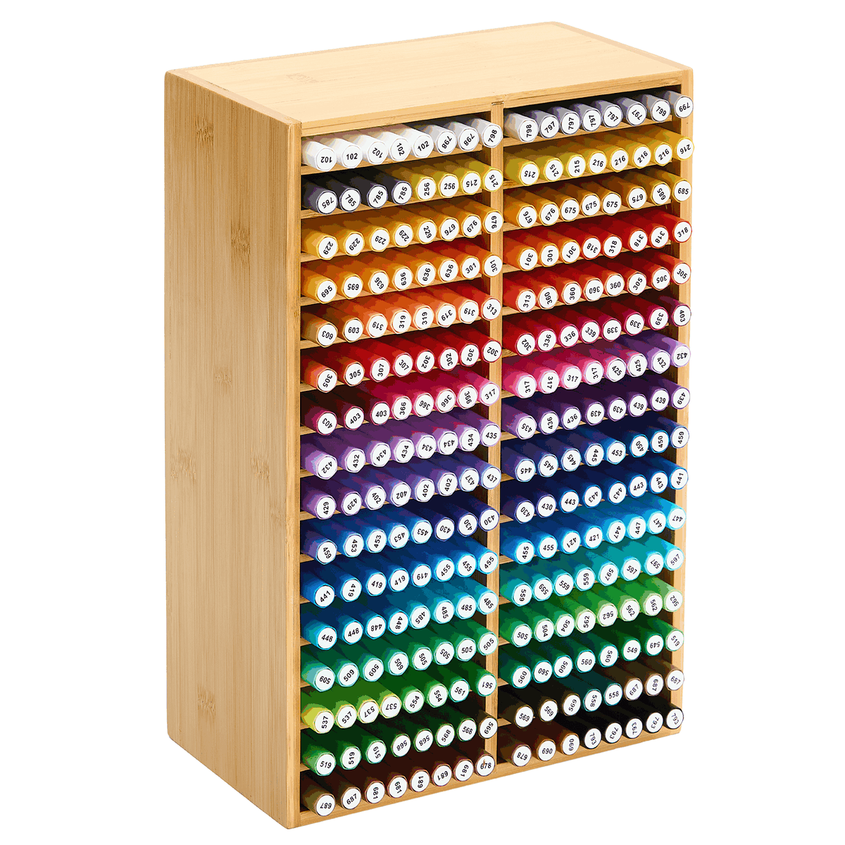 MEEDEN Rotating Bamboo 32 Compartments Marker Holder Organizer