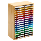 MEEDEN Rotating Bamboo 32 Compartments Marker Holder Organizer