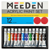 MEEDEN Acrylic Paint Set, 12 Tubes, 12 ml / 0.41 oz