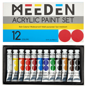 MEEDEN Acrylic Paint Set, 12 Tubes, 12 ml / 0.41 oz