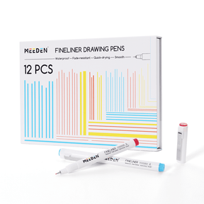 MEEDEN Micro Fineliner Drawing Pens: 12 Colors 0.4mm Fine Liner Pen Set