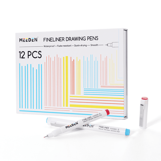 MEEDEN Micro Fineliner Drawing Pens: 12 Colors 0.4mm Fine Liner Pen Set