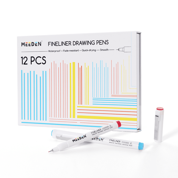 MEEDEN Micro Fineliner Drawing Pens: 12 Colors 0.4mm Fine Liner Pen Set