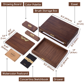 MEEDEN American Black Walnut Tabletop Easel Set