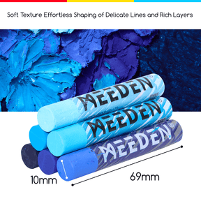 MEEDEN Soft Blue Oil Pastels 6 Pcs Set