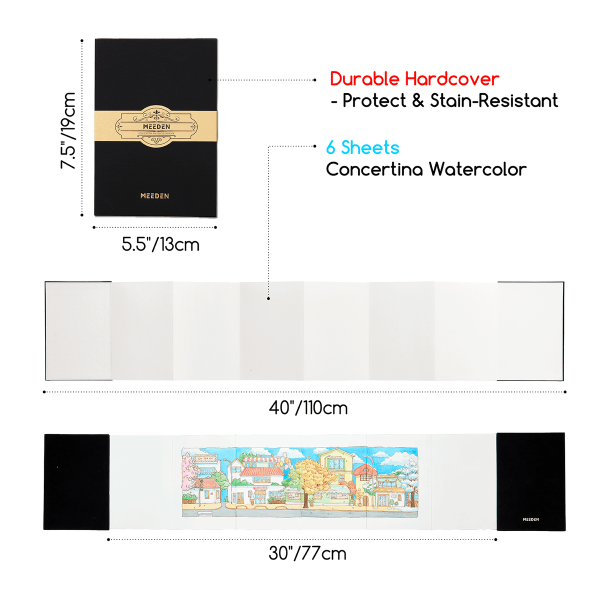 MEEDEN Portable Watercolor Paper Sketchbook