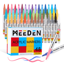MEEDEN Soft Brush Tip Acrylic Paint Marker – 24 / 48 / 72 Colors