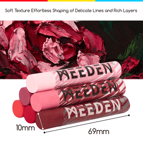 MEEDEN Soft Red Oil Pastels: 6 Pcs