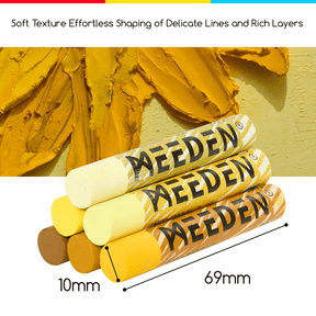 MEEDEN Soft Yellow Oil Pastels 6 Pcs Set