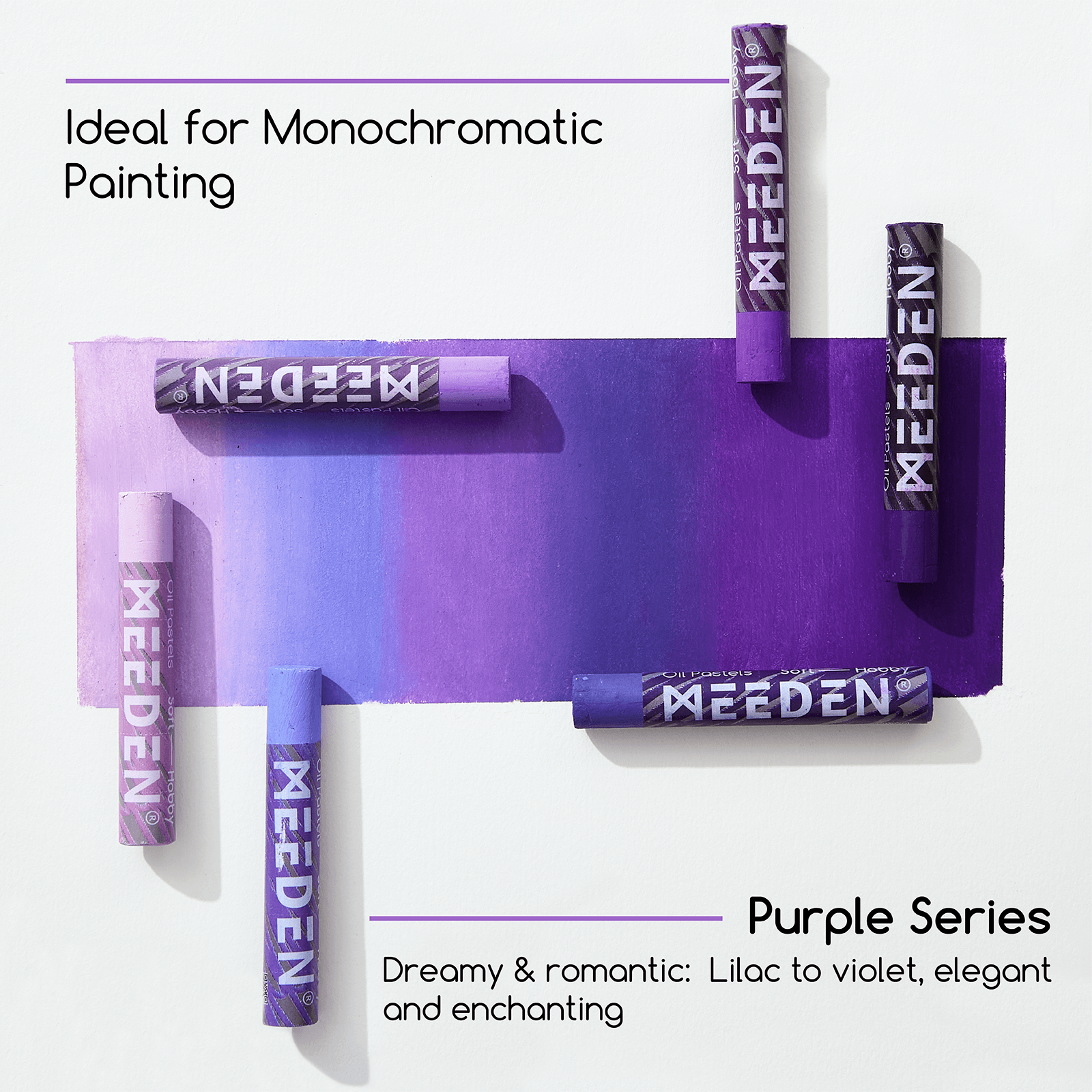 MEEDEN Soft Purple Oil Pastels 6 Pcs Set