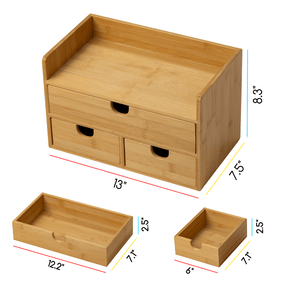 MEEDEN Bamboo Desk Organizer with Drawers