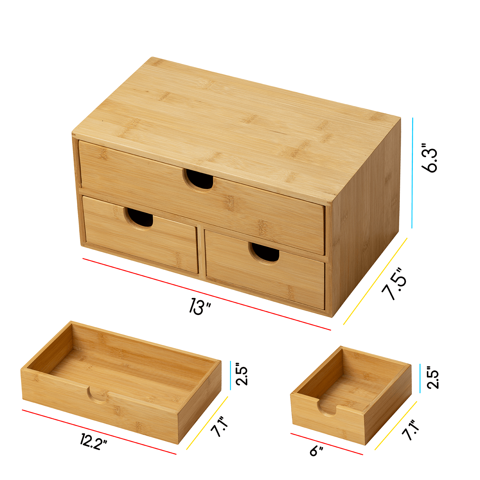 MEEDEN Bamboo Desk Organizer with Drawers