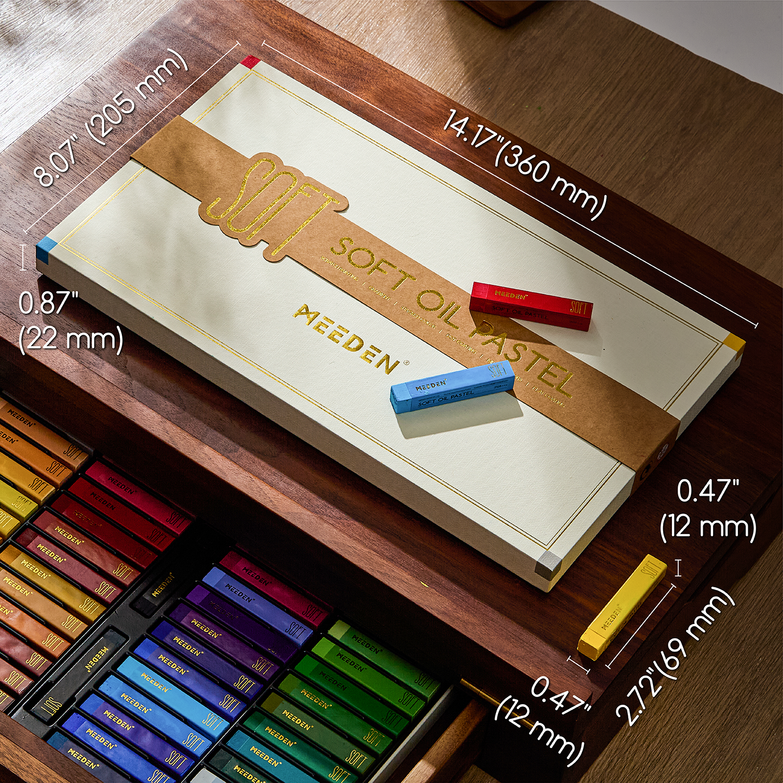 MEEDEN Soft Oil Pastels Set, 48 Colors + 2 Bonus Whites + 2 Bonus Black