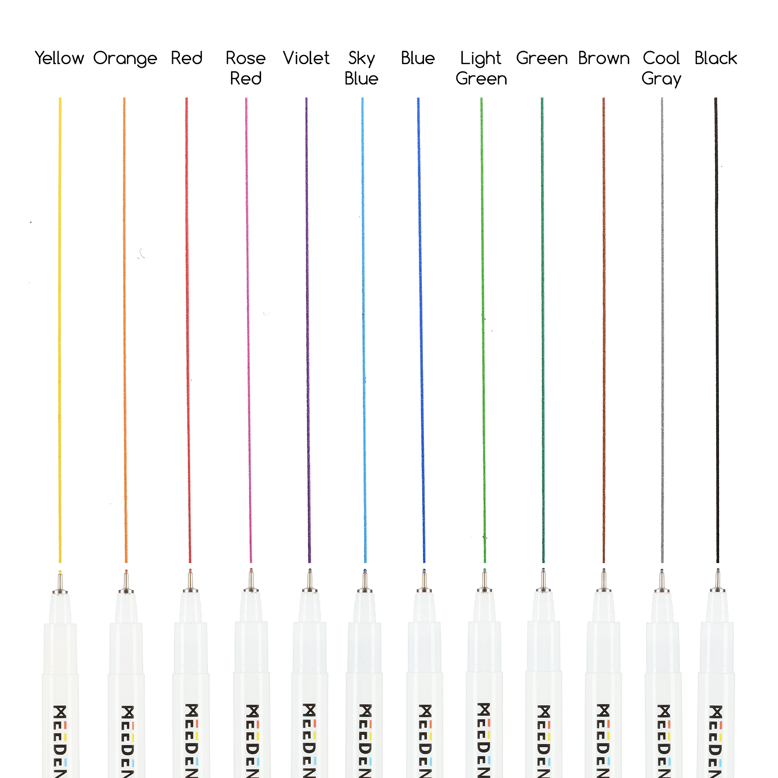 MEEDEN Micro Fineliner Drawing Pens: 12 Colors 0.4mm Fine Liner Pen Set