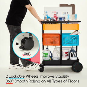 MEEDEN 3 Tier Metal Rolling Utility Cart