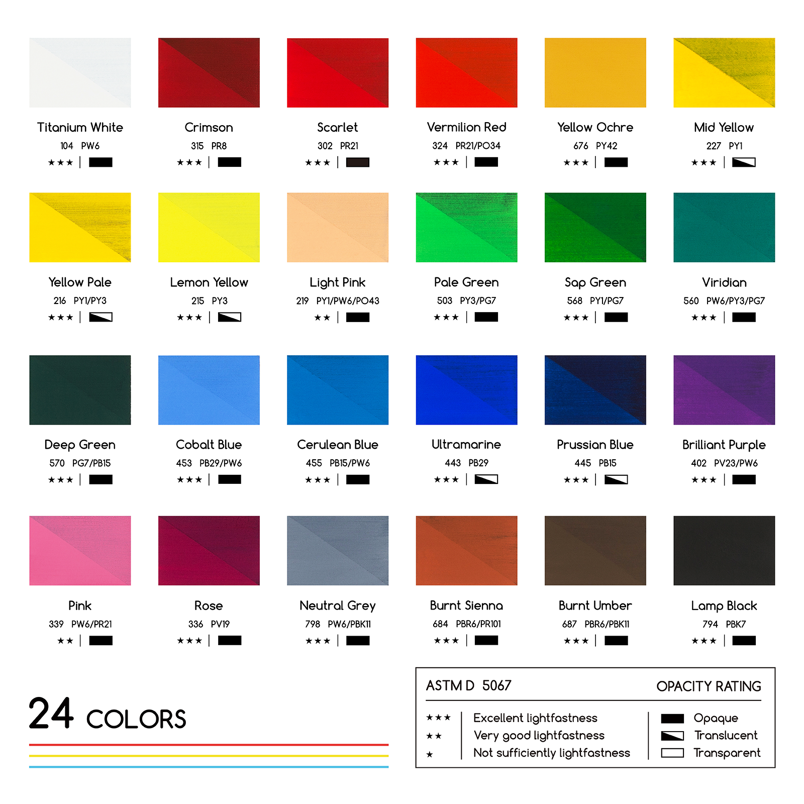 MEEDEN Gouache Paint Set, 24 Tubes, 12 ml / 0.4oz