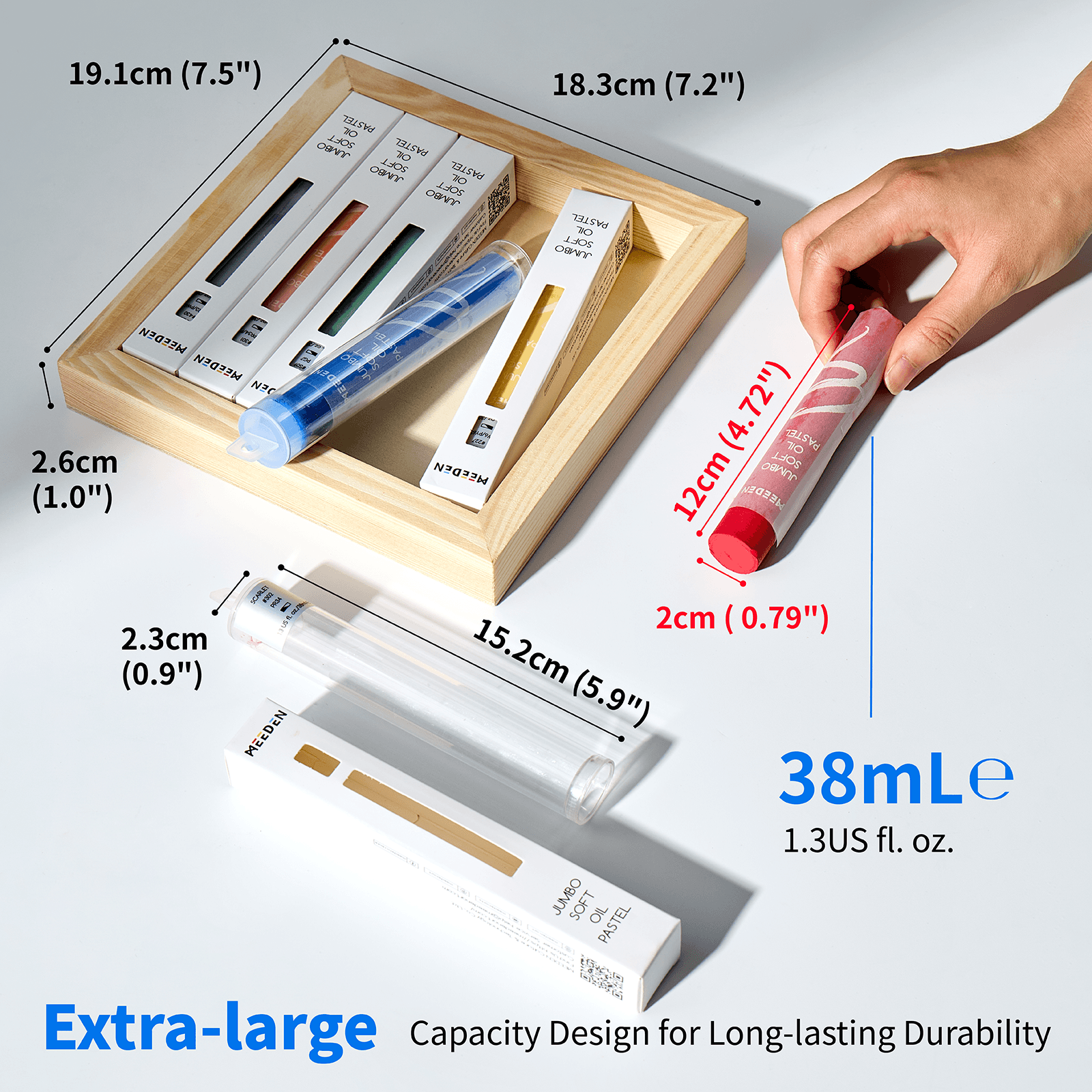 MEEDEN Extra Large Soft Oil Pastels: 6 x 38ml Colors Artists Oil Crayons Set