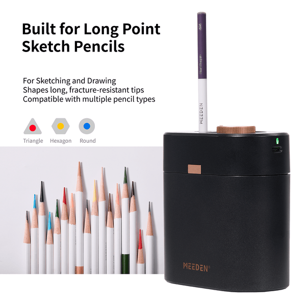 MEEDEN Long Point Pencil Sharpener: Electric Pencil Sharpener for Artist