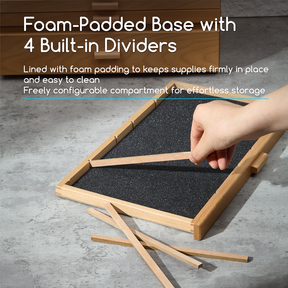 MEEDEN Artist Storage Supply Box: 3-Tier Solid Beech Wood with Removable Dividers