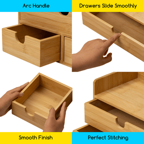 MEEDEN Bamboo Desk Organizer with Drawers