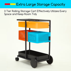 MEEDEN 3 Tier Metal Rolling Utility Cart