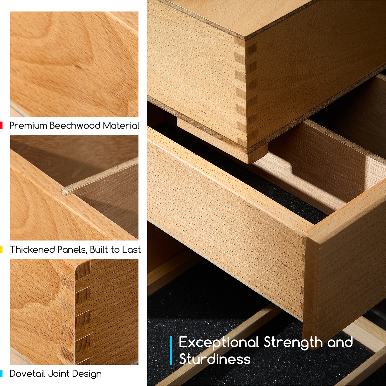 MEEDEN Artist Supply Organizer Box: 1-Tier Solid Beech Wood