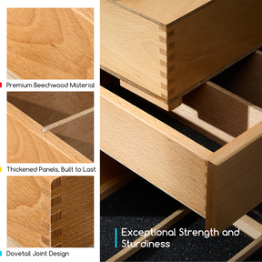 MEEDEN Artist Supply Organizer Box: 1-Tier Solid Beech Wood