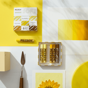MEEDEN Soft Yellow Oil Pastels 6 Pcs Set