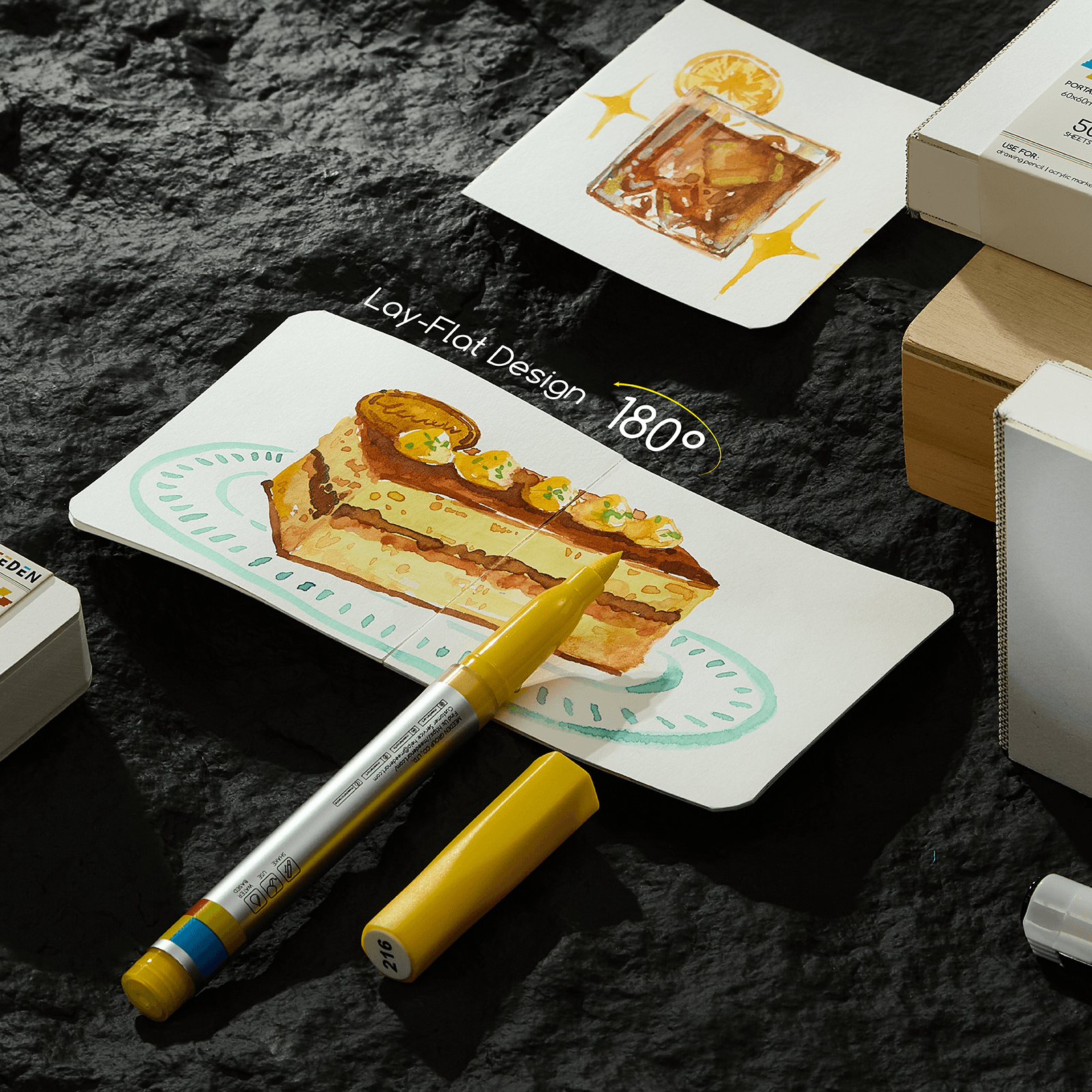 MEEDEN Mini Sketchbook Set – 3 Portable Sizes for On-the-Go Creativity (128lb/190gsm)