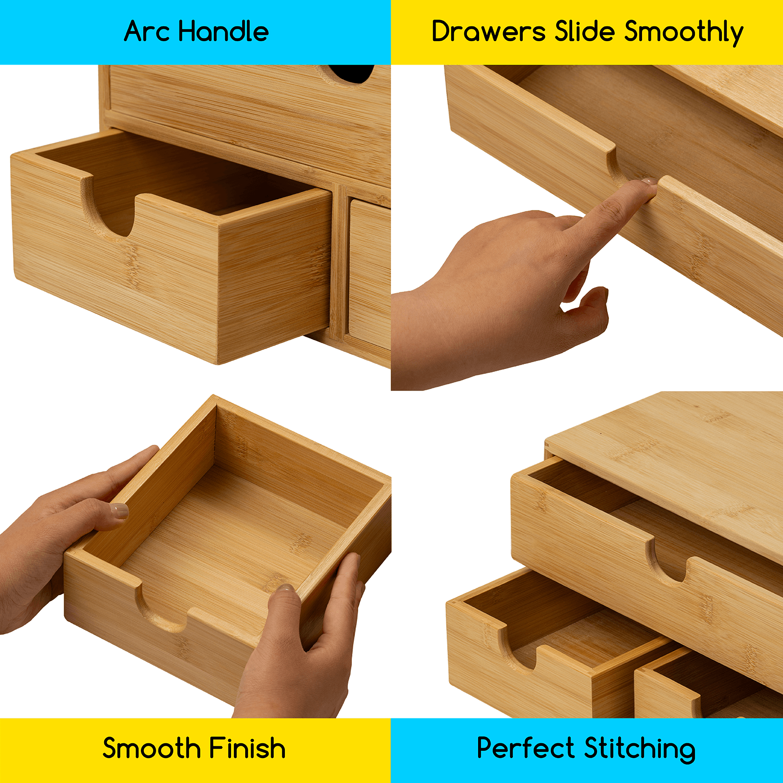 MEEDEN Bamboo Desk Organizer with Drawers