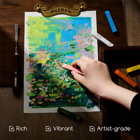 MEEDEN Soft Oil Pastels Set, 48 Colors + 2 Bonus Whites + 2 Bonus Black