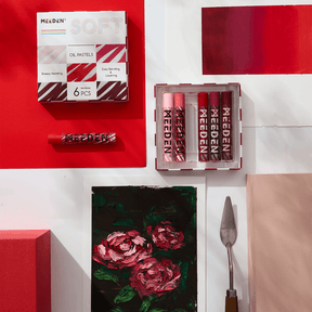 MEEDEN Soft Red Oil Pastels: 6 Pcs