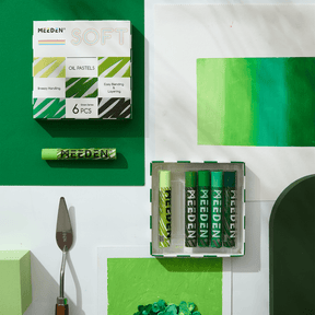 MEEDEN Soft Green Oil Pastels 6 Pcs Set