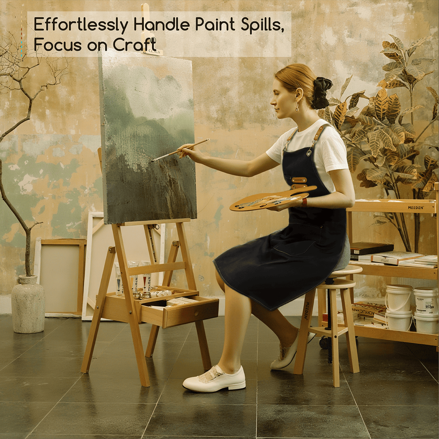 MEEDEN Waterproof Painting Apron – For Art & Crafts