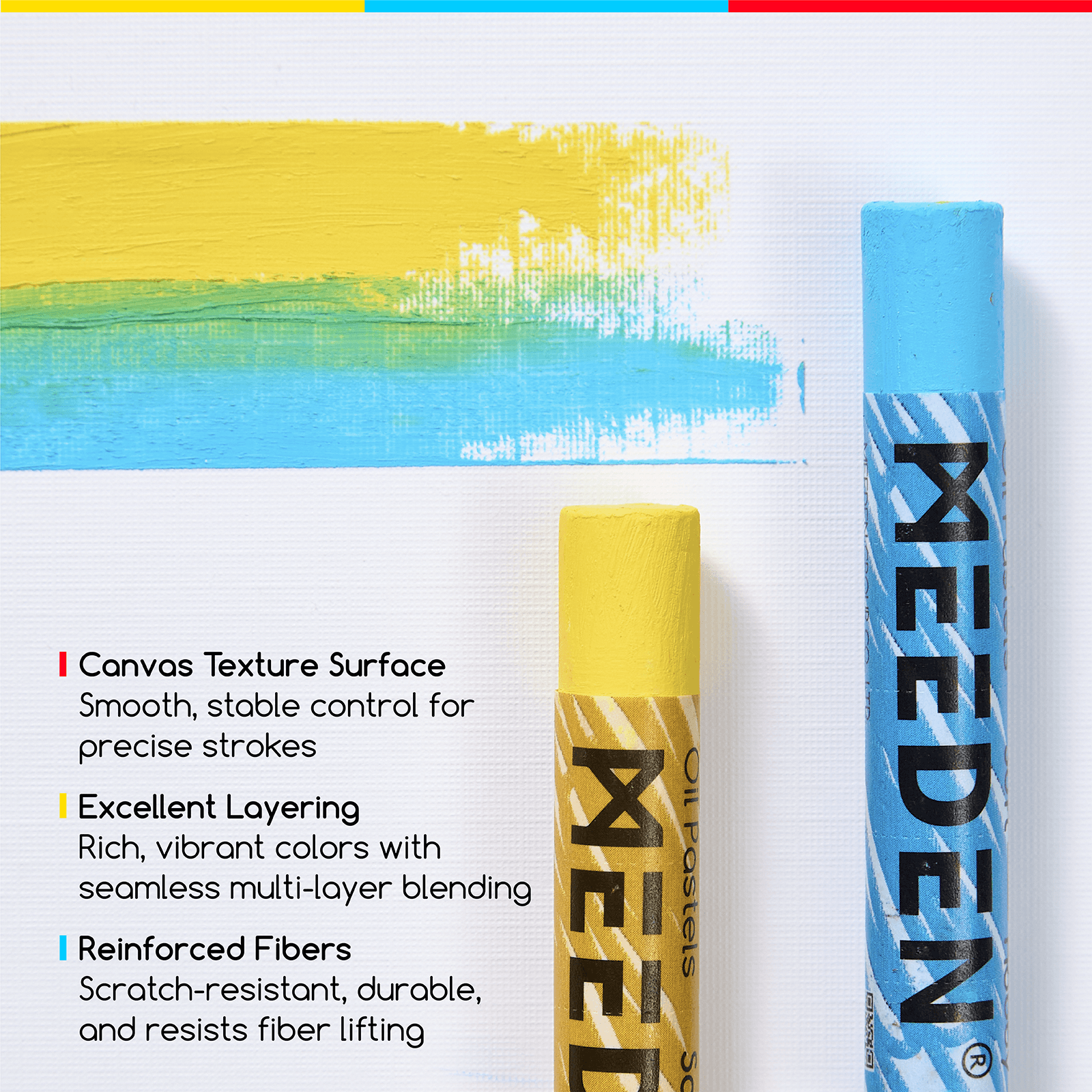 MEEDEN 8 x 8 inches Oil Pastel Paper Pad: 30 Sheets Fine Textured - 140lb/300gsm