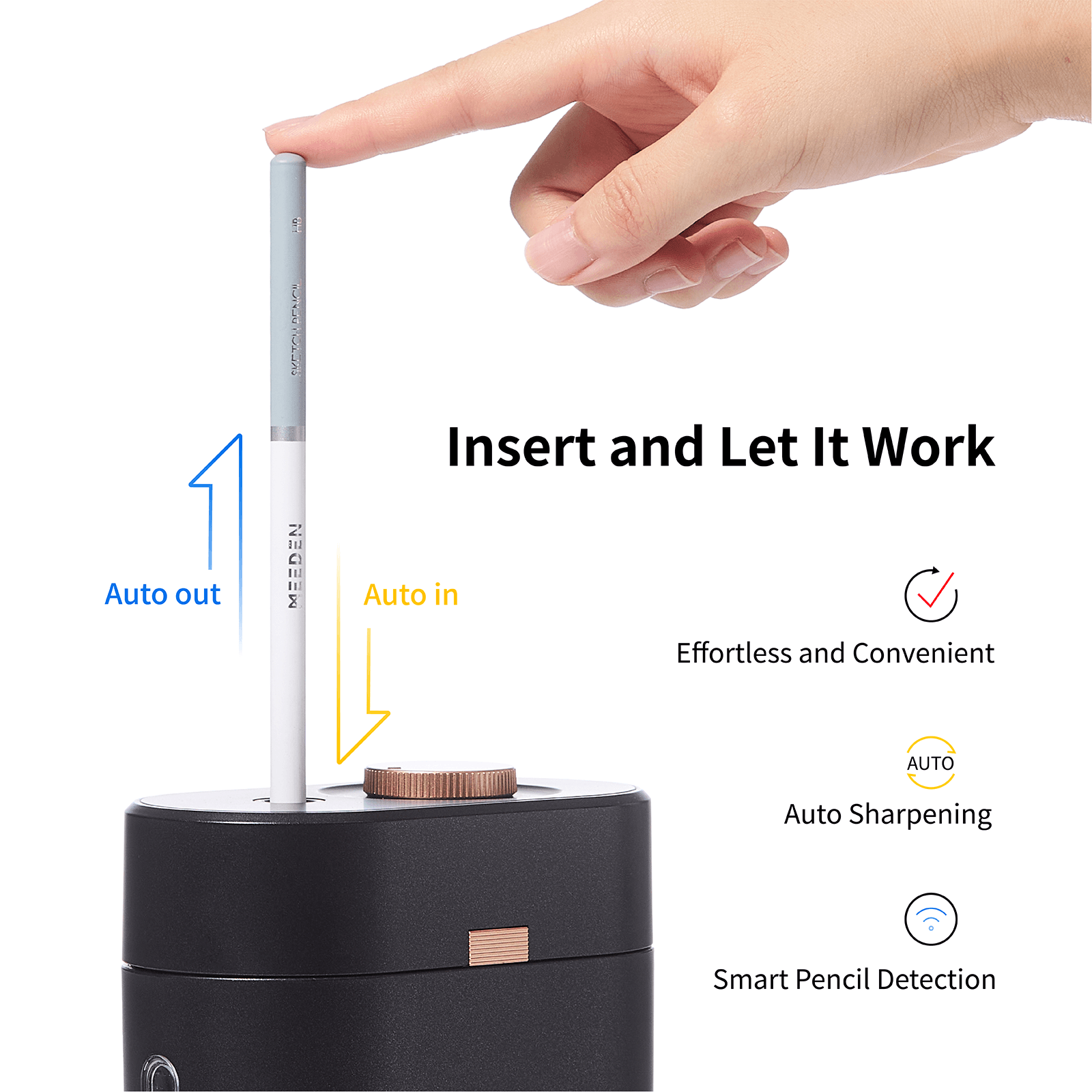MEEDEN Long Point Pencil Sharpener: Electric Pencil Sharpener for Artist