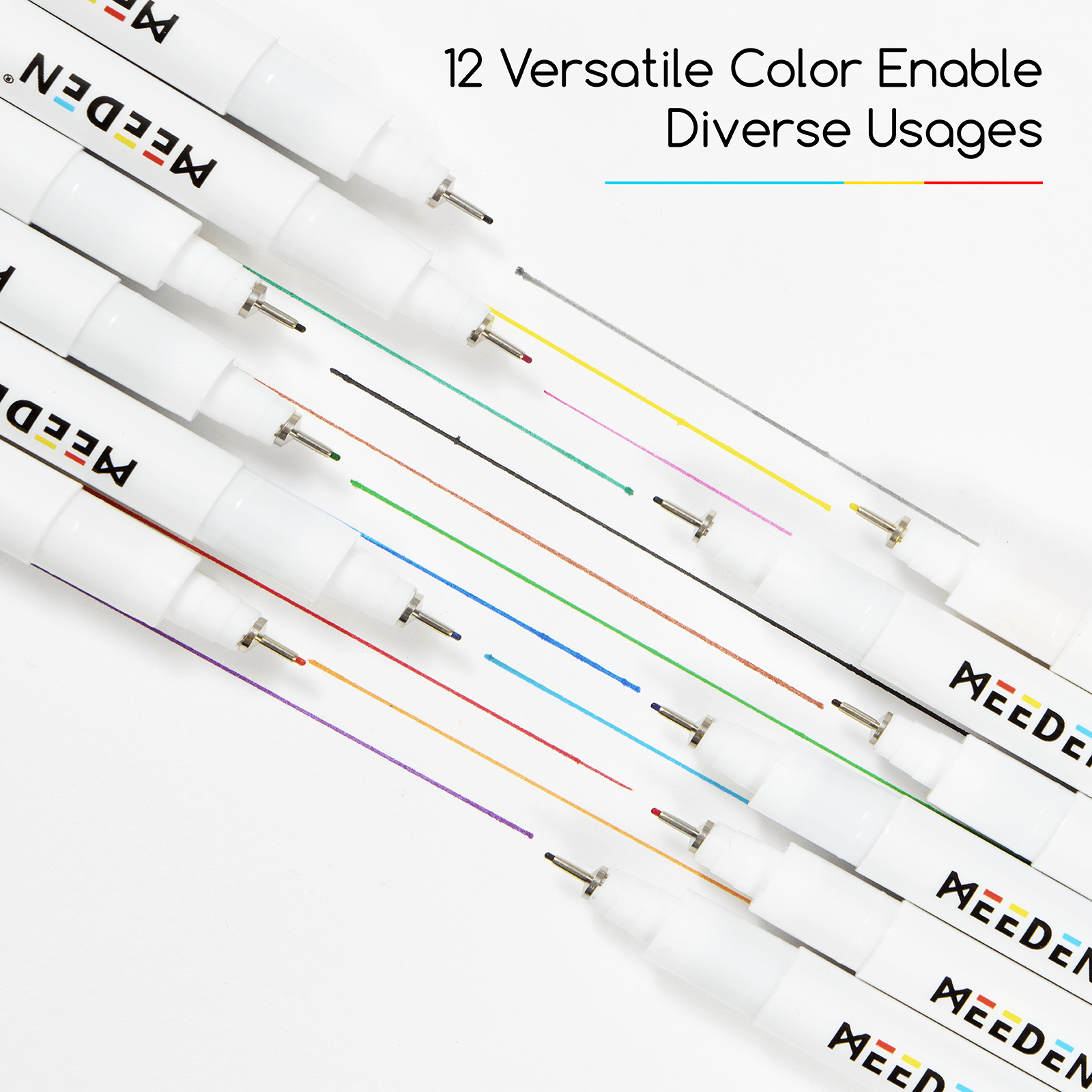 MEEDEN Micro Fineliner Drawing Pens: 12 Colors 0.4mm Fine Liner Pen Set