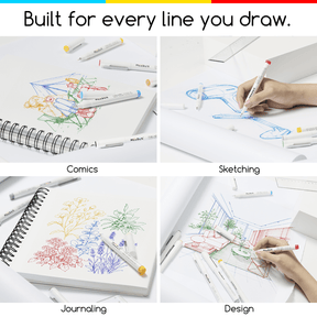 MEEDEN Micro Fineliner Drawing Pens: 12 Colors 0.4mm Fine Liner Pen Set