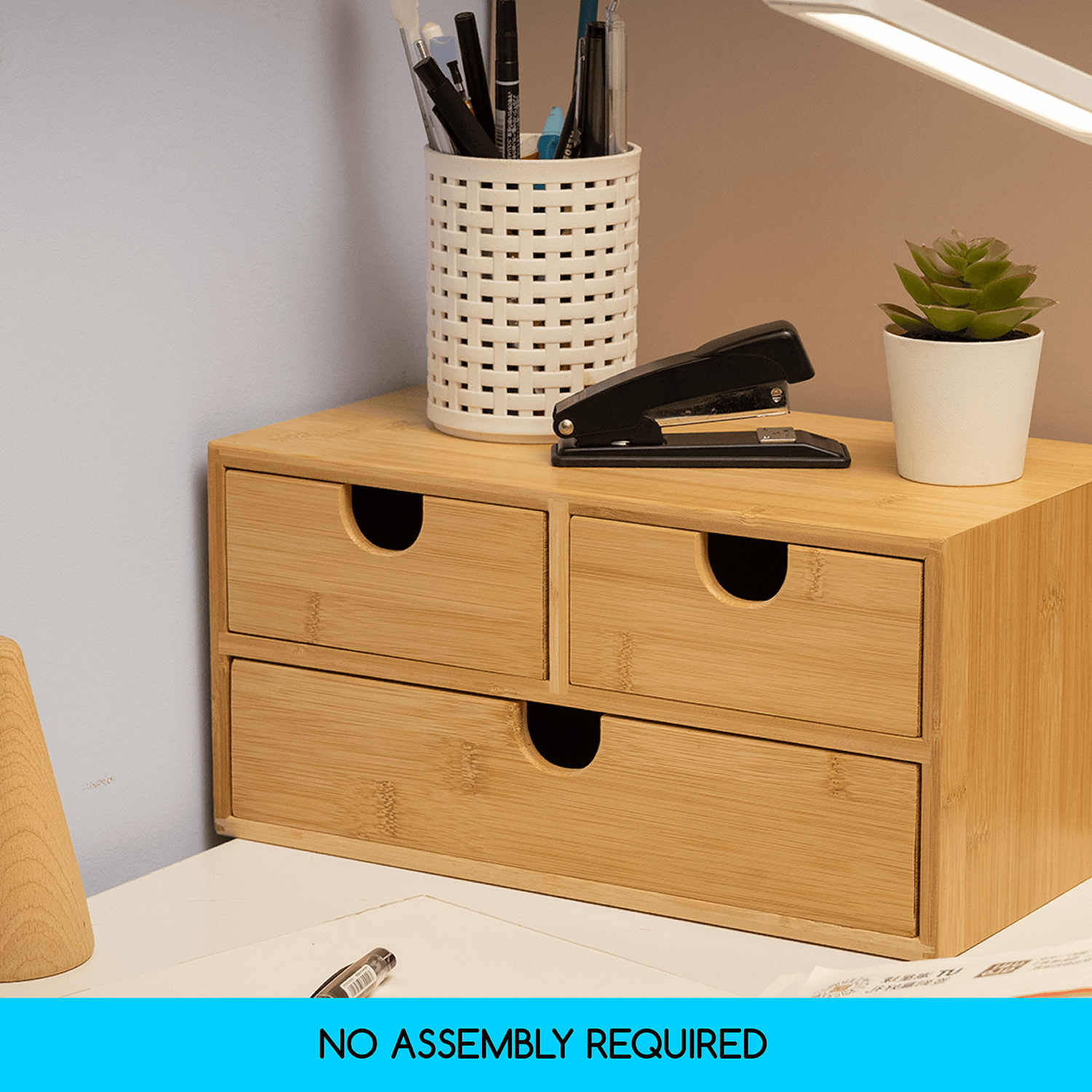 MEEDEN Bamboo Desk Organizer with Drawers
