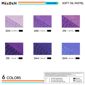 MEEDEN Soft Purple Oil Pastels 6 Pcs Set