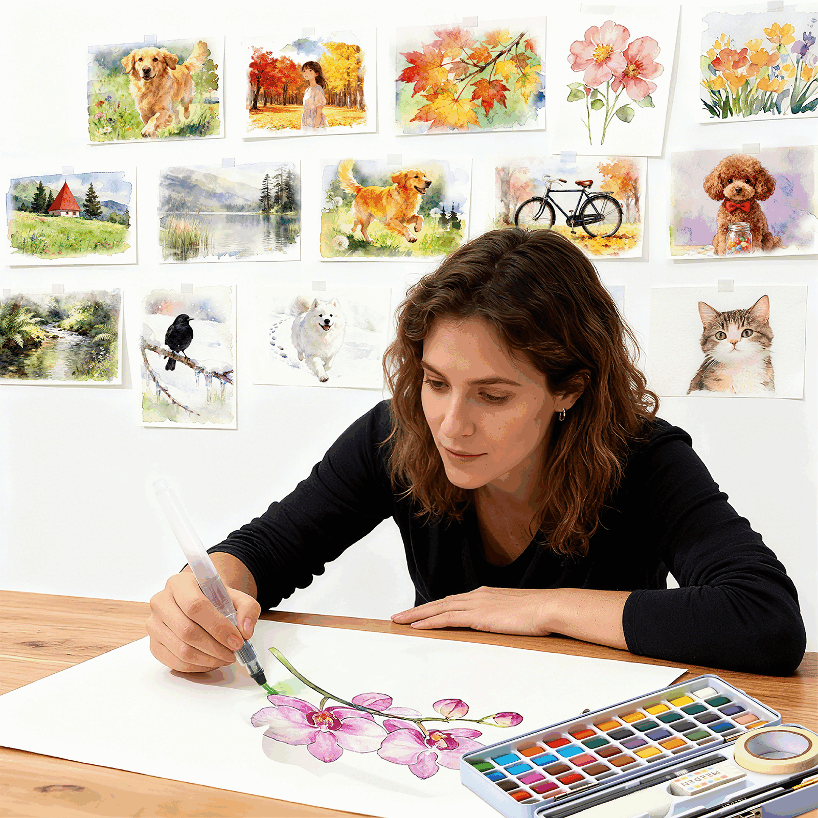 MEEDEN Travel Watercolor Paint Set , 50 Colors