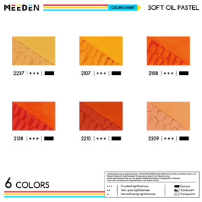 MEEDEN Soft Orange Oil Pastels 6 Pcs Set