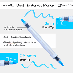 MEEDEN Artist Dual Tip Acrylic Paint Markers – 48 /72 / 96 / 120 Colors