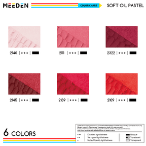 MEEDEN Soft Red Oil Pastels: 6 Pcs