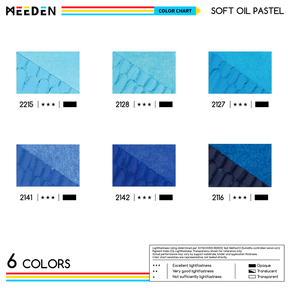 MEEDEN Soft Blue Oil Pastels 6 Pcs Set