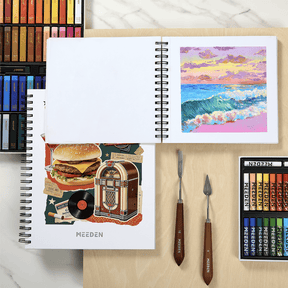 MEEDEN 9 x 12 inches Oil Pastel Paper Pad:  30 Sheets Fine Textured - 140lb/300gsm