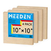 MEEDEN Artist Birch Wood Canvas Board, 3/4” Deep, 10x10 Inch, 4 Packs