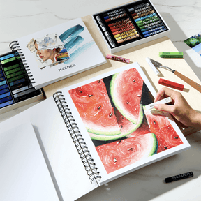 MEEDEN 8 x 8 inches Oil Pastel Paper Pad: 30 Sheets Fine Textured - 140lb/300gsm